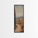 Framed Canvas Print of Coastal Landscape Art in Tuscany Style, Farmhouse Rustic Decor, Minimalist Art, Above Sofa Art, Living Room Wall Art, Tall Narrow Art