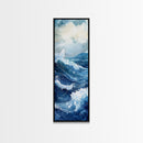 Ocean Waves Canvas Print Coastal Wall Art Nautical Decor Seascape Painting Above Bed Art Living Room Art Blue Green Wall Gift