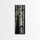 Birch Tree Forest Framed Canvas Print Rustic Wabi Sabi Woodland Art Minimalist Bedroom or Living Room Fall Wall Art Decor
