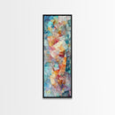 Mosaic Style Framed Canvas Print with Soft Pastel Tones, Mosaic Wall Art, Abstract Art, Vertical Wall Art, Coastal Decor, Bedroom Art