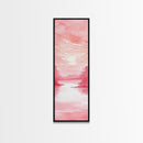 Serene Sunset Landscape Painting Framed Canvas Print with Light Pink Tones for Calm Living Room Art or Above Sofa Wall Decoration