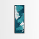 Oceanic Brushstroke Canvas Print in Teal and White, Abstract Art, Coastal Wall Art, Nautical Decor, Minimalist Art, Living Room Art