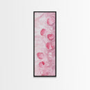 Floating Rose Petals in Water Canvas Print, Light Pink Wall Art, Botanical Nature Decor, Whimsical Aesthetic Bedroom or Living Room Art