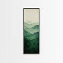 Smoky Mountain Layers Framed Canvas Print Serene Landscape Painting Green Nature Scene Above Sofa Art Living Room Decor