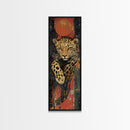 Striking Leopard Canvas Print with Abstract Background, Bold Wild Cat Wall Art, Ideal for Rustic Decor and Living Room Accent