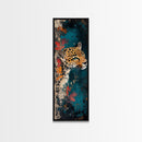Leopard Wall Art Framed Canvas Print Featuring Elegant and Colorful Design, Perfect Vertical Boho Home Decor Accent Piece