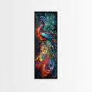 Ethereal Peacock Art Framed Canvas Print, Rustic Decor Accent Ideal for Moody Art and  Home Décor, Vibrant Bird Art