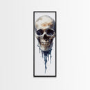 Framed Canvas Print Skull Art for Gothic Decor, Moody Halloween Wall Art, Original Skull Artwork, Living Room Art, Gift Idea for Him