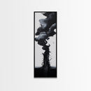 Smoke Abstract Art Canvas Print Black White Contemporary Modern Home Decor Moody Wall Art Vertical Long Narrow Artwork