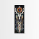 Dreamcatcher Deer Canvas Print Featuring Boho Sacred Geometry Art, Native Inspired Dark Angels Wall Art Ideal For Gift Idea