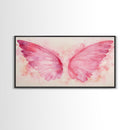Angel Wings Canvas Print Whimsical Art Light Pink Wall Art Angel Art Prints Bedroom Decor Above Bed Wall Art Gift Idea