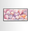Coastal Seashell Canvas Print, Nautical Wall Art, Coastal Decor, Rustic Beach Art, Light Pink Shell Painting, Coastal Landscape Art Gift