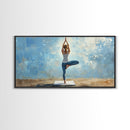 Yoga Tree Pose Canvas Print Zen Serenity Wall Art Minimalist Living Room Neutral Modern Home Decor Therapy Art Unique Gift Idea