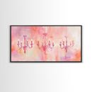 Elegant Chandeliers Canvas Print Romantic Lighting Artwork Pink Orange Wall Art Living Room Aesthetic Rustic Home Decor Artwork