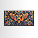 Mystical Butterfly Mandala Framed Canvas Print, Whimsical Art Decor, Colorful Bohemian Wall Art, Sacred Geometry, Dreamy Bedroom Art