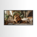 Vibrant Lion Wall Art Framed Canvas Print With Rustic Decor Perfect Above Sofa Living Room Art Gift Idea Wild Elegance Home Decor