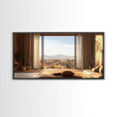 Canvas Print of Rustic Southwest Desert Scene with Cactus and Mountains, Southwest Home Decor, Rustic Living Room Wall Art