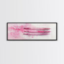 Pink Brushes Art Canvas Print with Geometric Design, Light Pink Wall Art Perfect Above Sofa or Dorm Room, Wabi Sabi Inspired Decor