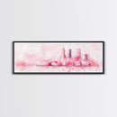 Makeup Art Canvas Print Featuring Lipstick and Nail Polish, Pink Abstract Wall Art for Bedroom or Bathroom Decor, Feminine Gift