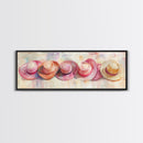 Pink Hats Wall Art Canvas Print Pearlescent Elements, Minimalist Abstract Artwork, Perfect Addition to Feminine Rustic Decor