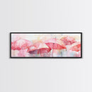 Umbrella Canvas Print Featuring Light Pink Abstract Art, Boho Minimalist Decor, Romantic Living Room or Guest Room Coastal Wall Art