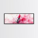 Pink Lipstick Art Canvas Print, Modern Makeup Wall Art, Feminine Decor, Light Pink Abstract Art, Whimsical Beauty Art