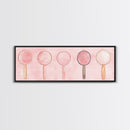 Minimalist Mirrors Framed Canvas Print Light Pink Wall Art Geometric Art Whimsical Art Modern Bedroom Decor Skinny Wall Art