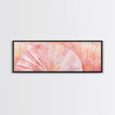 Framed Canvas Print Light Pink Abstract Fan Art Coastal Cowgirl Wall Art Minimalist Rustic Decor Living Room Art Horizontal Painting