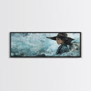 Ocean Cowgirl Canvas Print Coastal Landscape Art Rustic Boho Wall Art Nautical Decor Panoramic Artwork Bedroom Guest Room Decor