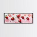 Strawberry Fruit Kitchen Art Framed Canvas Print Rustic Decor Horizontal Wall Art Living Room Art Whimsical Botanical Prints