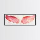 Angel Wings Canvas Print, Pink Abstract Art with Light Tones, Whimsical Zen Wall Art for Bedroom, Gift Idea for Spirituality Lovers