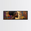 Framed Canvas Print Vibrant African Art Golden Tones Minimalist Decor Rustic Wall Art Original Painting Unique Gift Idea