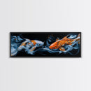 Dual Koi Serenity Canvas Print, Zen Wall Art, Coastal Wall Art, Rustic Decor, Teal Wall Art, Nautical Painting, Above Sofa Art
