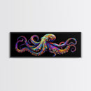 Vibrant Octopus Art Canvas Print Coastal Decor Nautical Wall Art Gift Idea Underwater Ocean Life Abstract Extra Wide Horizontal