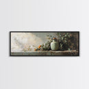 Minimalist Vase with Leaves Framed Canvas Print – Botanical Prints, Green Wall Art, Rustic Wall Art, Above Bed Wall Art, Gift Idea For Her