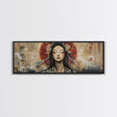 Radiant Goddess Framed Canvas Print Art Nouveau Style Japanese-Inspired Goddess Art Print Bedroom Wall Decoration