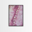 Pearlescent Beads Abstract Canvas Print Light Pink Wall Art Vertical Artwork Minimalist Decor Original Painting Bedroom Art