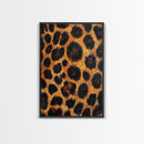Leopard Wall Art Framed Canvas Print, Animal Print Rustic Decor, Bedroom Art, Skinny Tall Wall Art, Farmhouse Living Room Art