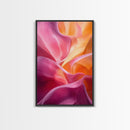 Fluid Pink Orange Canvas Print Featuring Bright Abstract Art Nouveau Style, Perfect Living Room Wall Art and Wabi Sabi Aesthetic
