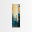 Lone Figure, Dark Romance Painting, Moody Art, Extra Wide Art, Wabi Sabi Art, Vintage Christmas, Framed Canvas Print