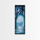 Ice Cave, Seascape Painting, Nautical Decor, Coastal Landscape Art, Blue and Green Wall Art, Abstract Art, Framed Canvas Print