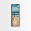 Volleyball Net, Seaside Sport, Nautical Wall Art, Beach House Art, Coastal Decor, Living Room Art, Framed Canvas Print, Extra Wide Art