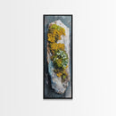 Botanical Art, Framed Canvas Print, wabi sabi art, sage green wall art, whimsical art, minimalist art, long narrow wall art, rustic decor
