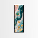 Fluid Art, pink orange wall art, teal wall art, modern abstract painting, contemporary art, fluid acrylic painting, Canvas Print