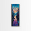 Twilight Mountain, smoky mountain art, pine tree art, framed canvas print, moody art, landscape painting, above bed wall art