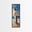 Surreal Beach Rock, coastal decor, wabi sabi art, abstract landscape painting, framed canvas print, above couch art