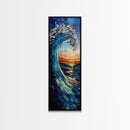Ocean Wave, Seascape Art, Canvas Print, Nautical Decor, Coastal Painting, Blue and Green Wall Art, Surf Inspired Art
