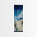 Windy Dunes, coastal landscape art, framed canvas print, nautical decor,  Ireland painting, beach house wall art