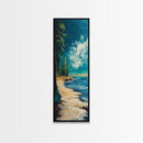 Pine Trees by the Lake, lake Tahoe art, coastal landscape art, pine tree art, nature lover gift, framed canvas print, vertical wall art