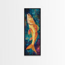 Vibrant, Fish Painting, Framed Canvas Print, koi fish painting, nautical painting, fly fishing art, coastal wall art, rustic decor, unique gift idea